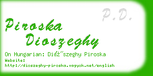 piroska dioszeghy business card